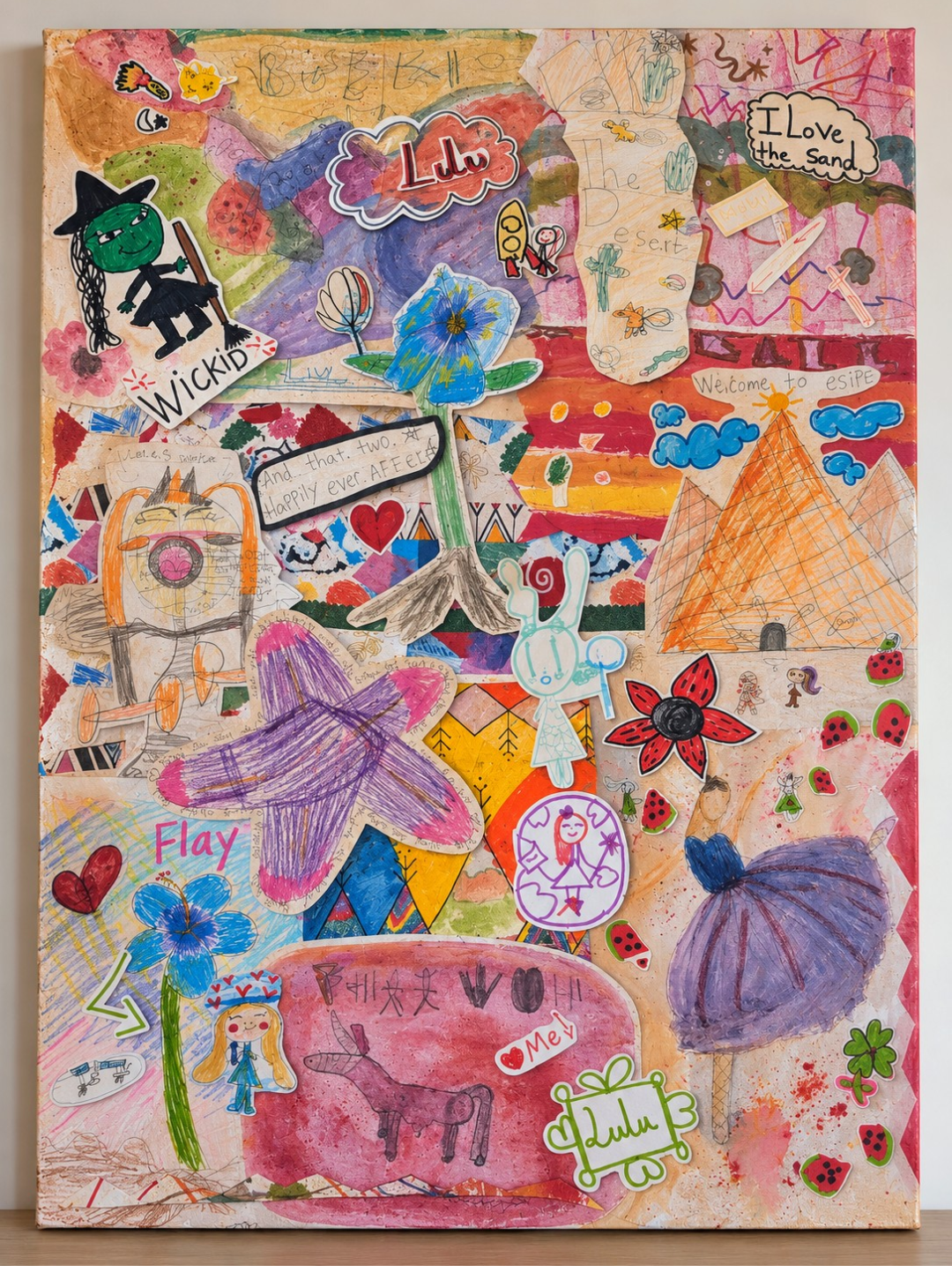 Children's Heirloom Art Collage | Bespoke Artwork Made From Your Child's Drawings & Paintings
